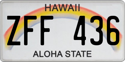 HI license plate ZFF436