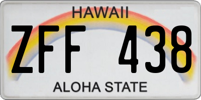 HI license plate ZFF438