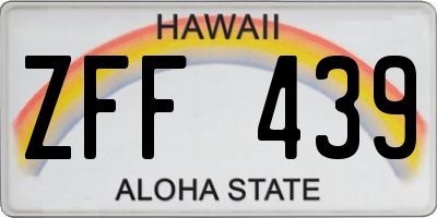 HI license plate ZFF439
