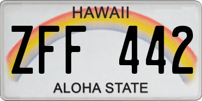 HI license plate ZFF442