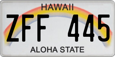 HI license plate ZFF445