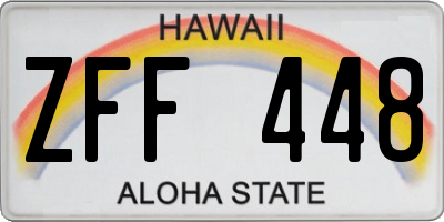 HI license plate ZFF448