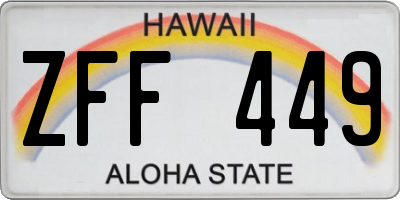 HI license plate ZFF449