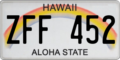 HI license plate ZFF452