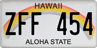 HI license plate ZFF454