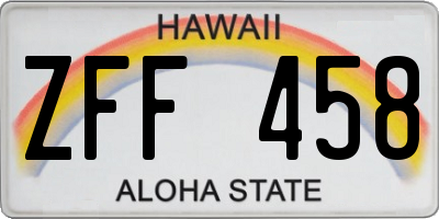 HI license plate ZFF458