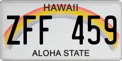 HI license plate ZFF459