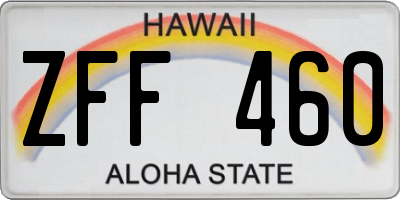 HI license plate ZFF460