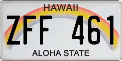 HI license plate ZFF461