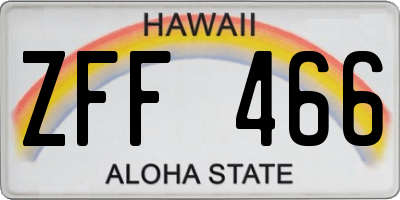HI license plate ZFF466