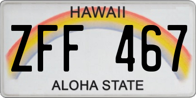 HI license plate ZFF467