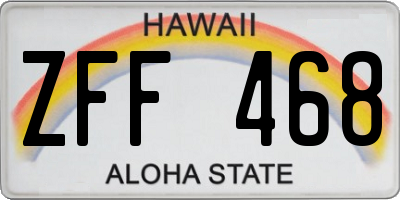 HI license plate ZFF468