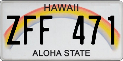 HI license plate ZFF471