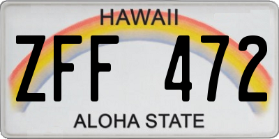 HI license plate ZFF472