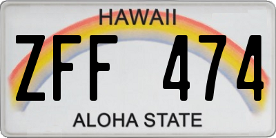 HI license plate ZFF474
