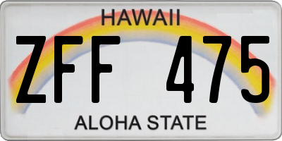HI license plate ZFF475