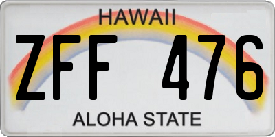 HI license plate ZFF476