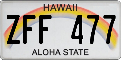 HI license plate ZFF477