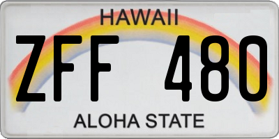 HI license plate ZFF480
