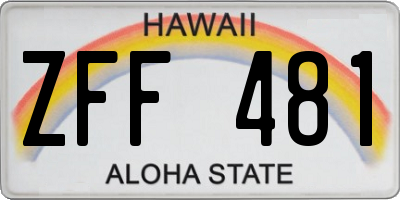 HI license plate ZFF481