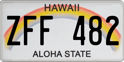 HI license plate ZFF482