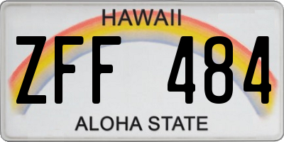HI license plate ZFF484
