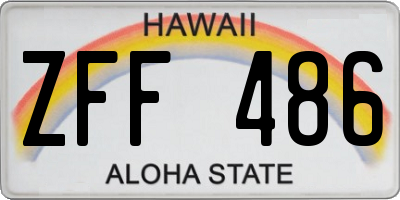 HI license plate ZFF486