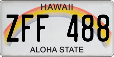 HI license plate ZFF488