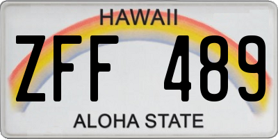 HI license plate ZFF489