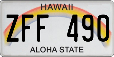 HI license plate ZFF490
