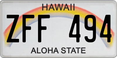 HI license plate ZFF494
