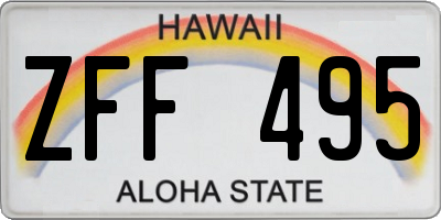 HI license plate ZFF495