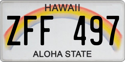 HI license plate ZFF497