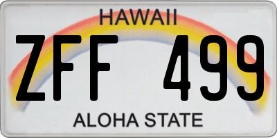 HI license plate ZFF499