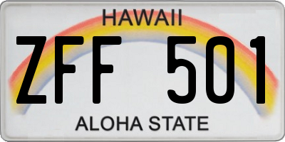HI license plate ZFF501