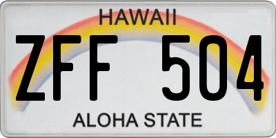 HI license plate ZFF504