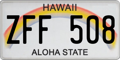 HI license plate ZFF508