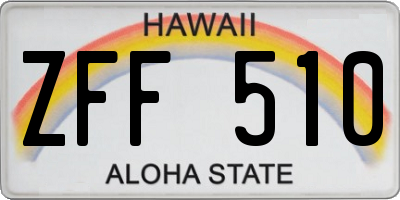 HI license plate ZFF510