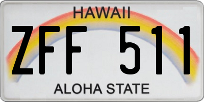 HI license plate ZFF511