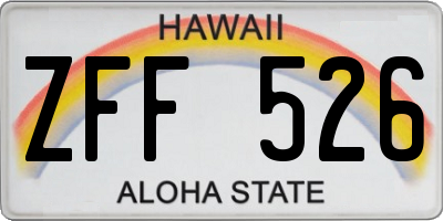HI license plate ZFF526