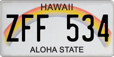 HI license plate ZFF534