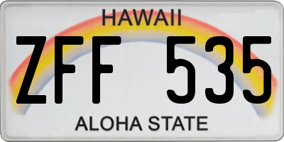 HI license plate ZFF535