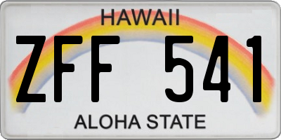 HI license plate ZFF541