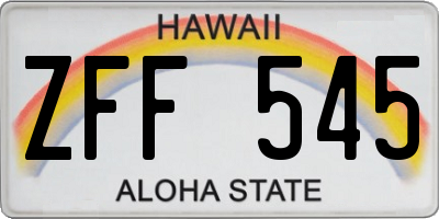 HI license plate ZFF545