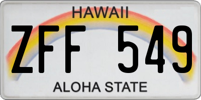 HI license plate ZFF549