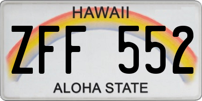 HI license plate ZFF552