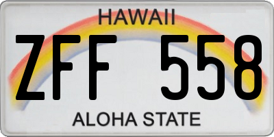 HI license plate ZFF558