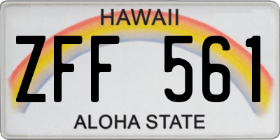 HI license plate ZFF561