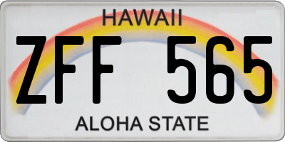 HI license plate ZFF565