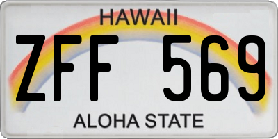 HI license plate ZFF569